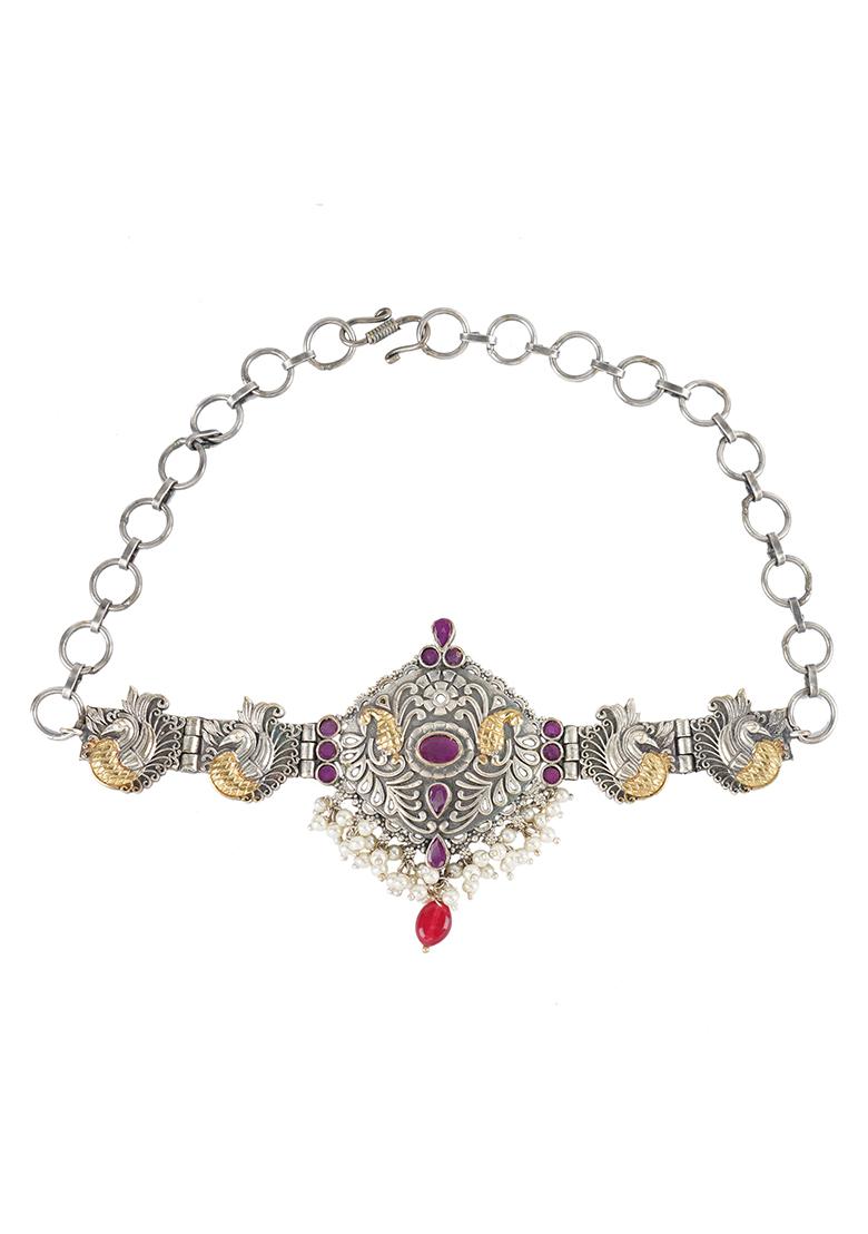 Dual Tone Brass Necklace - Indya