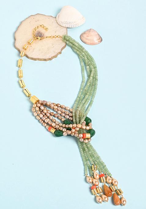 Multicolour Beaded Scarf Necklace