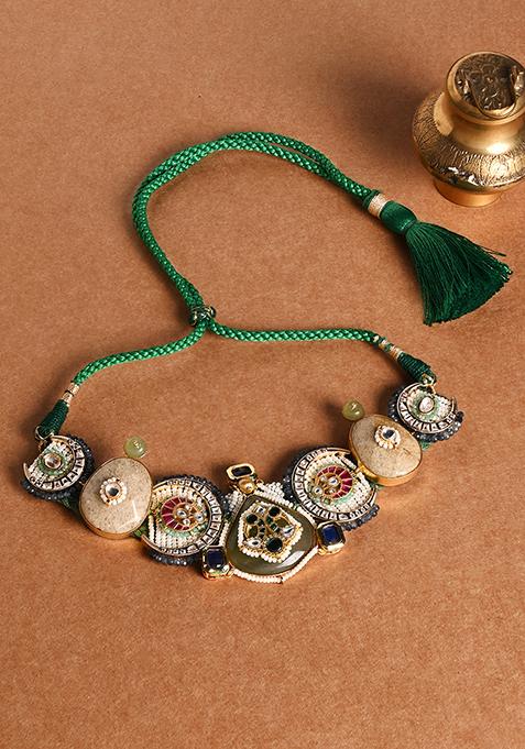 Multicolour Stone Choker Necklace