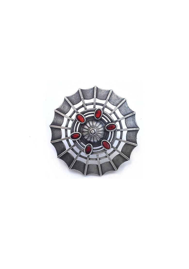 Silver Oxidized Tribal Brass Ring