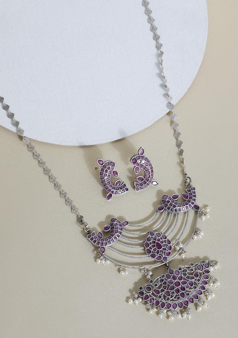 Buy DEPHINI - Purple Heart Necklace - 925 Sterling Silver CZ Crystal Pendant  Birthstone - Fine Jewellery Love - 18