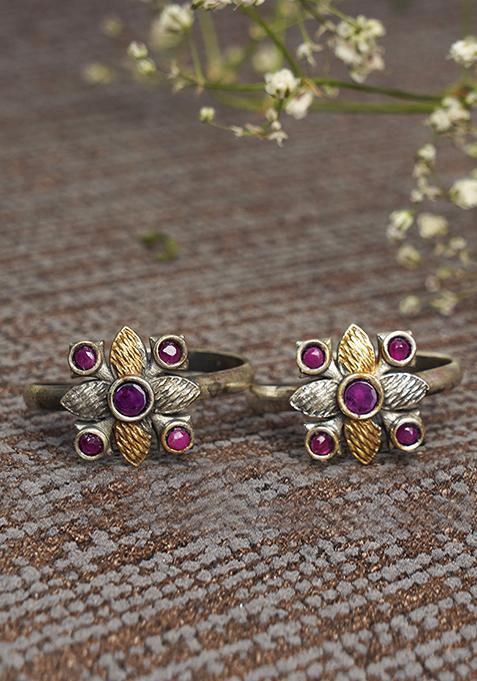 Silver Tone Brass Toe Ring