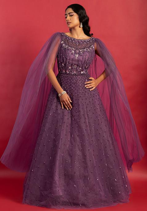 Purple Embellished Gown