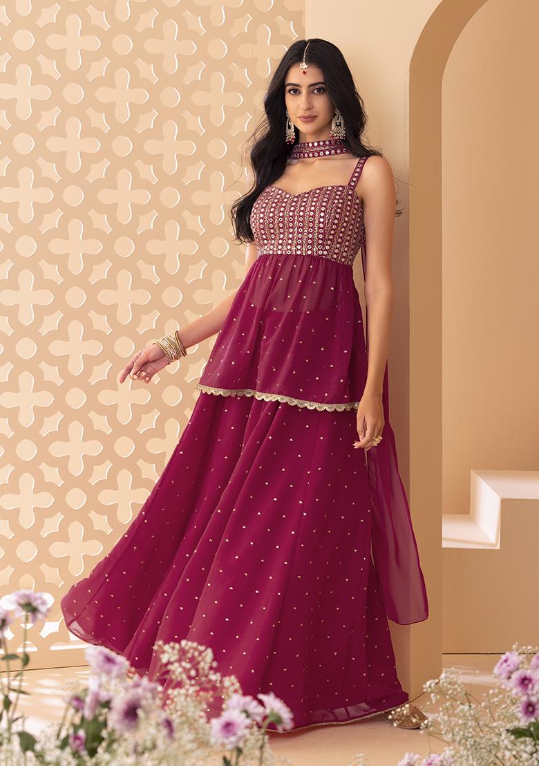 Women Indian Long Kurta Palazzo Dupatta Designer Salwar Kameez Wedding  Dress New | eBay
