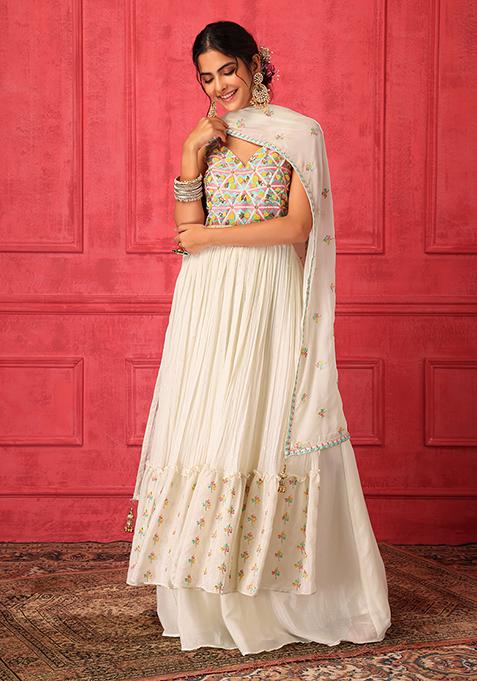 Ivory Kurta Sharara Set for Girls