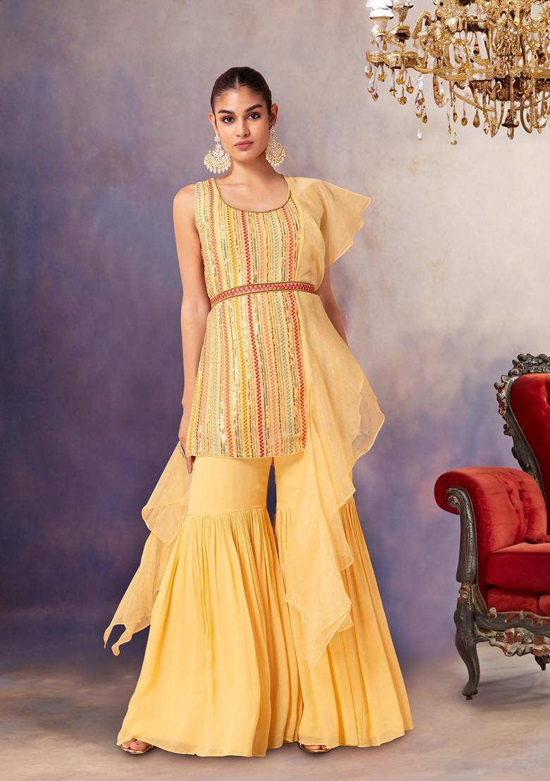Buy Indya Yellow Embellished A Line Kurti for Women Online @ Tata CLiQ