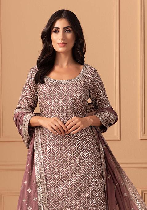 Arushi Mehra in Dusty Pink Kurta and Sharara Set