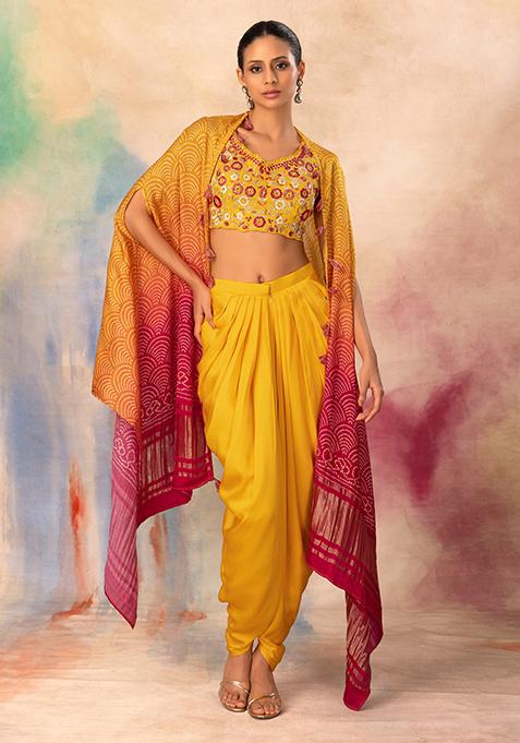 Boho Multicoloured Bandhani Denim Jacket Dress