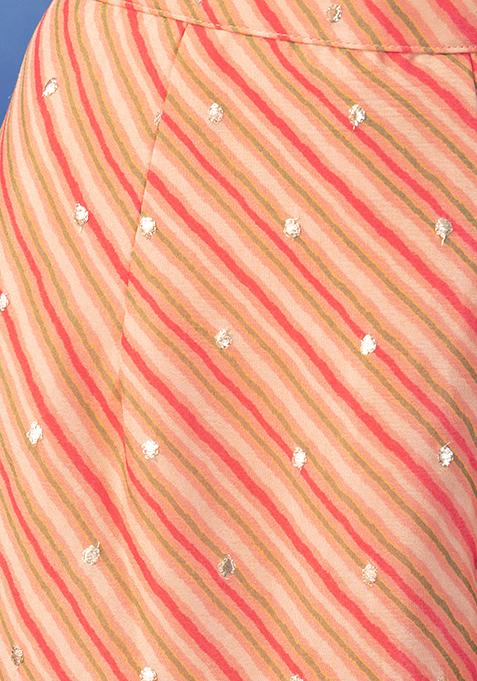 Pastel Blue Staright Kurta With Sharara & Pink Banarsi Dupatta main image 1