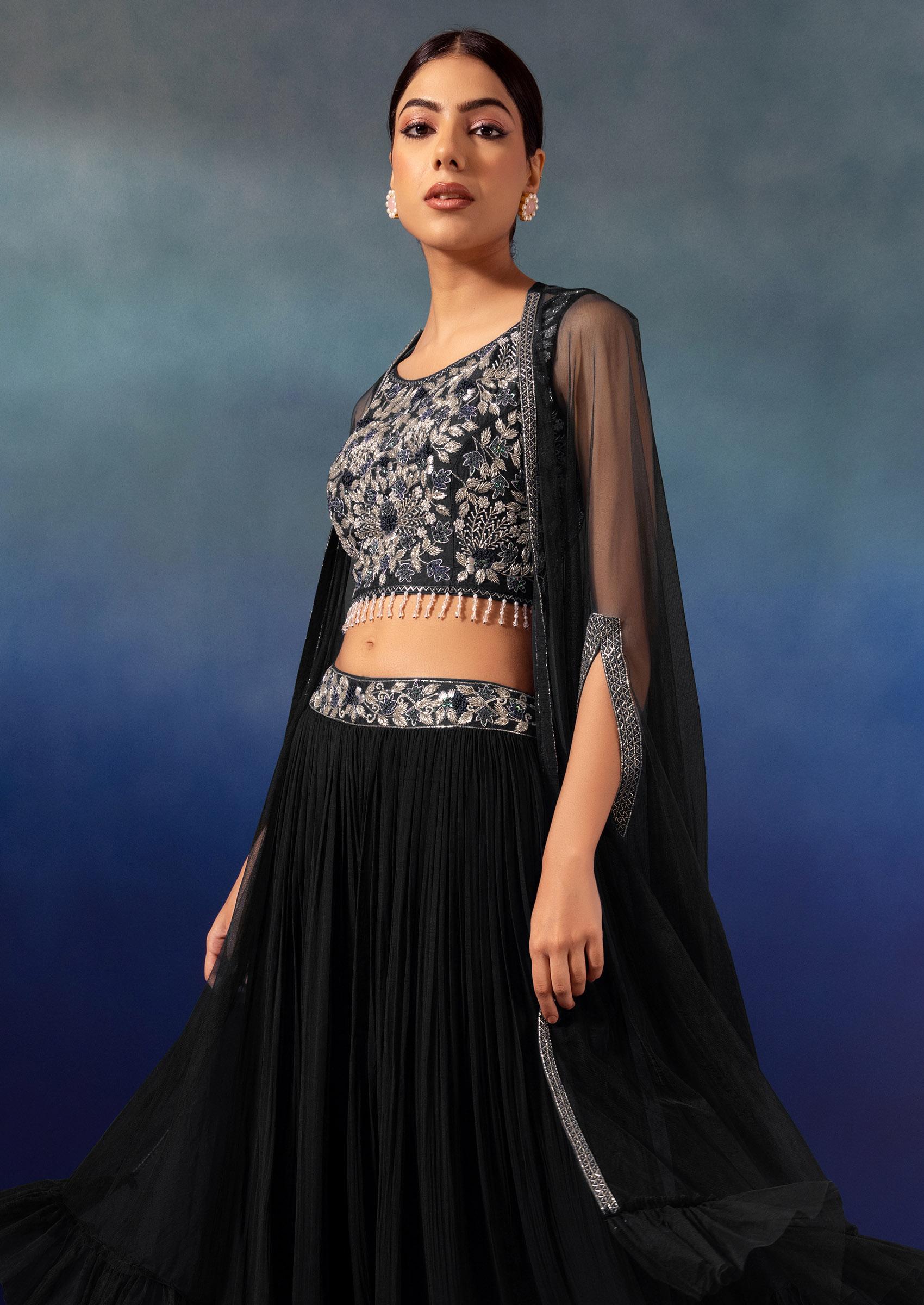 Black LEHENGA CHOLI USA | bridesmaid lehenga | Raas