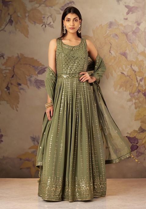 Fern Green Anarkali Gown