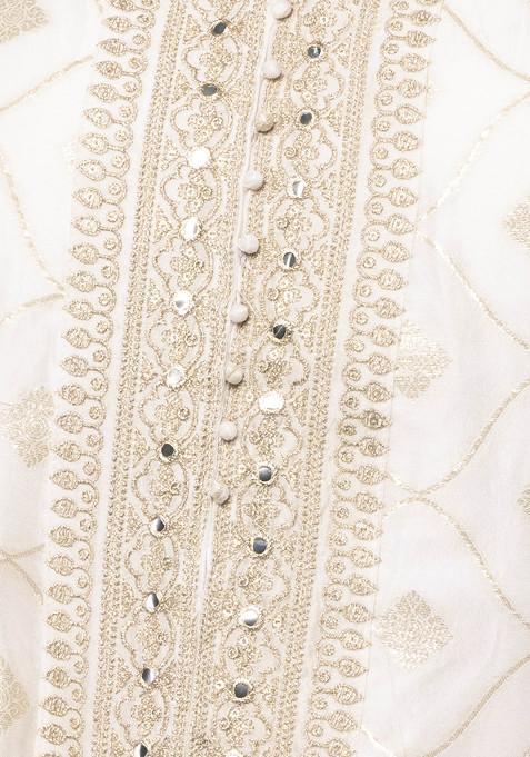 Front Slit Embellished Anarkali with Pants and Dupatta Set main image 0