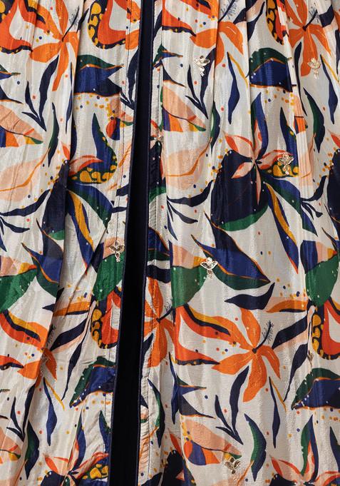 Yellow Cotton Blend Floral Print Straight Kurta Palazzo With Dupatta set