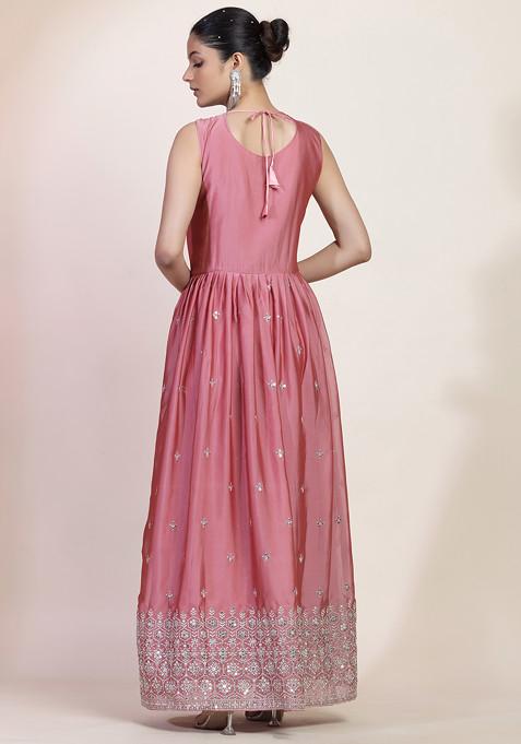 Zari Embroidered Anarkali Kurta Set with Matching Jacket