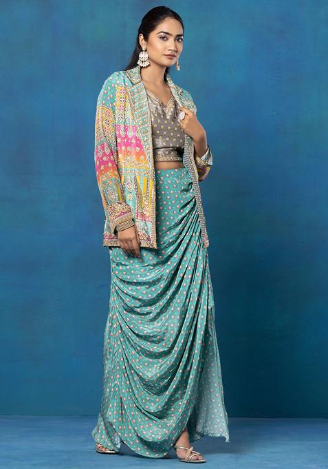 Zaray Green Abstract Print Top main image 1