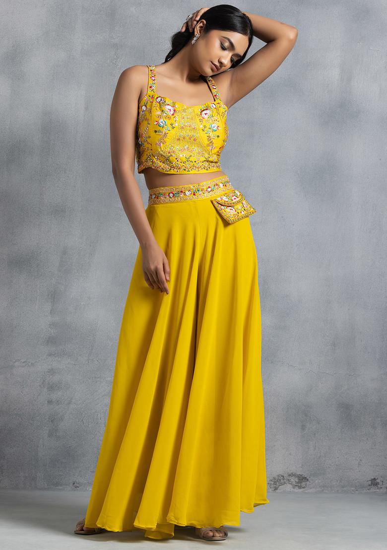 Wine Floral Printed Peplum Top & Sharara With Dupatta Fusion Co-Ord Set For Women