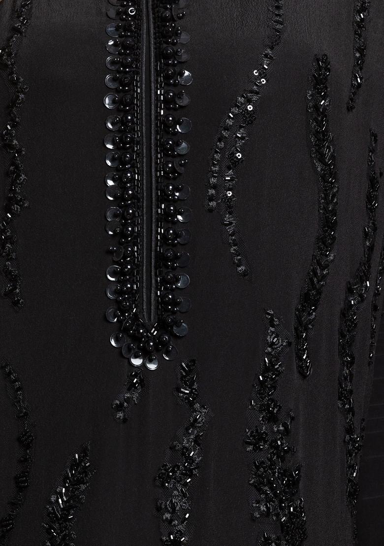 BLACK ONYX SHARARA SET WITH RUFFLE DUPATTA
