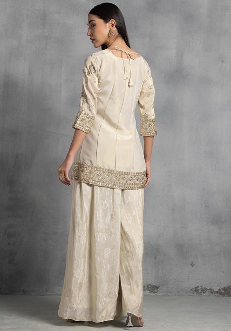 Brocade Sharara Set with Heavy Embroidery & Dupatta main image 0