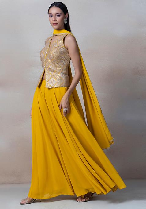 Dove Supima Cotton Yellow Sharara Set