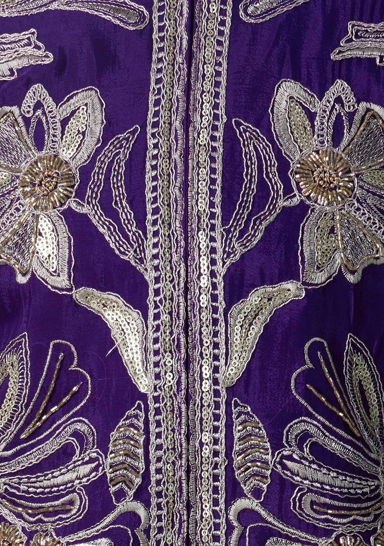 Purple Sharara Set With Embroidered Kurta
