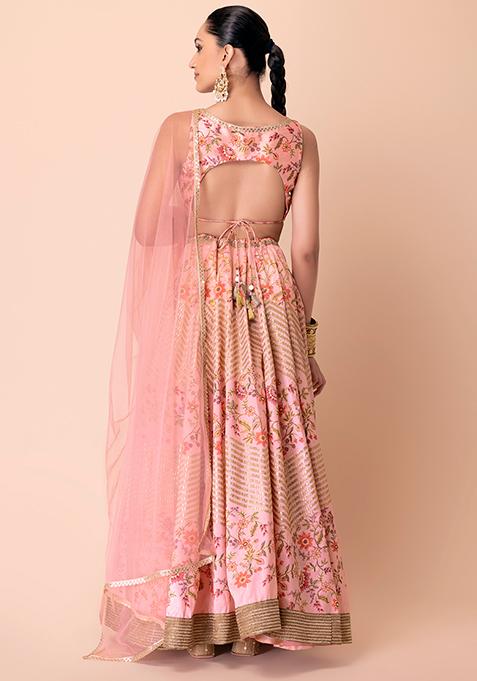 TCR Mint Sequin Lehenga with Beige Pleated Blouse & Dupatta!