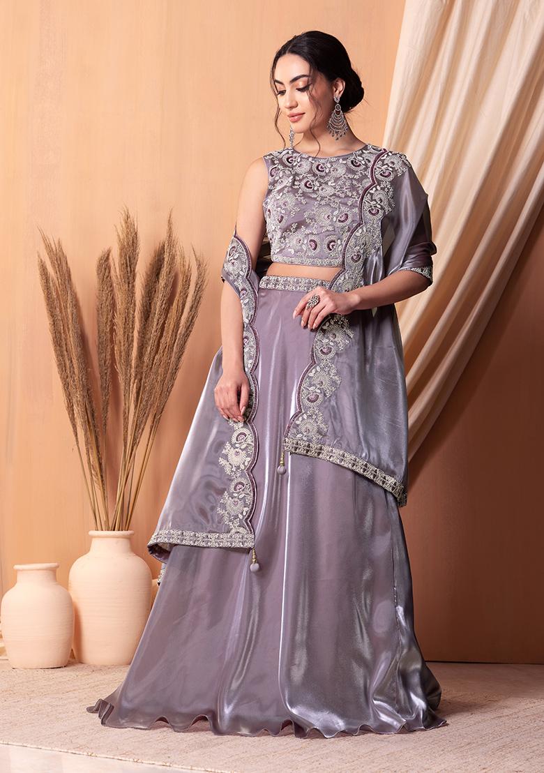 Grey and purple lehenga | Bollywood fashion, Lakme fashion week, Manish  malhotra collection