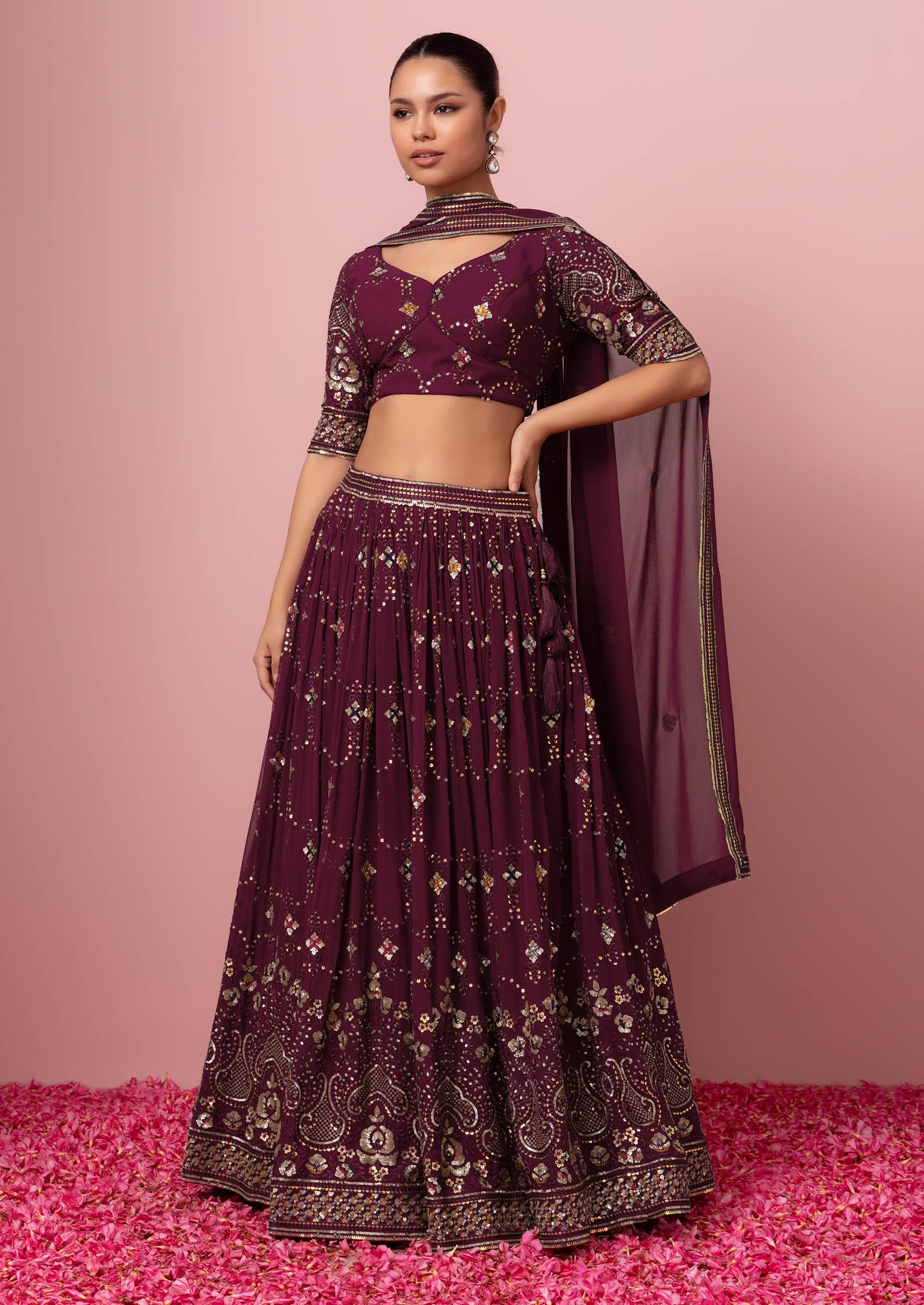 Embroidered Sequinned Ready to Wear Lehenga & Blouse With Dupatta at Rs  2550, Sector 20, Gurgaon