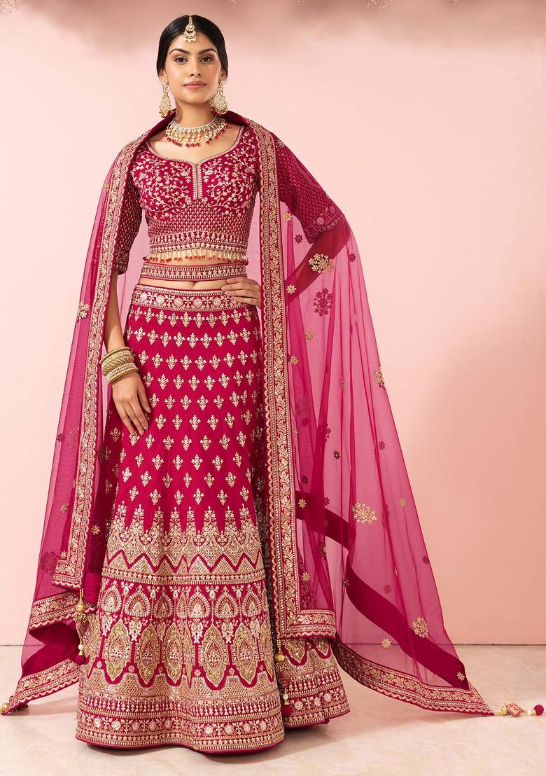 Regal Red Chandelier Drop Lehenga Set With Full Sleeves Blouse - Vvani by  Vani Vats- Fabilicious Fashion