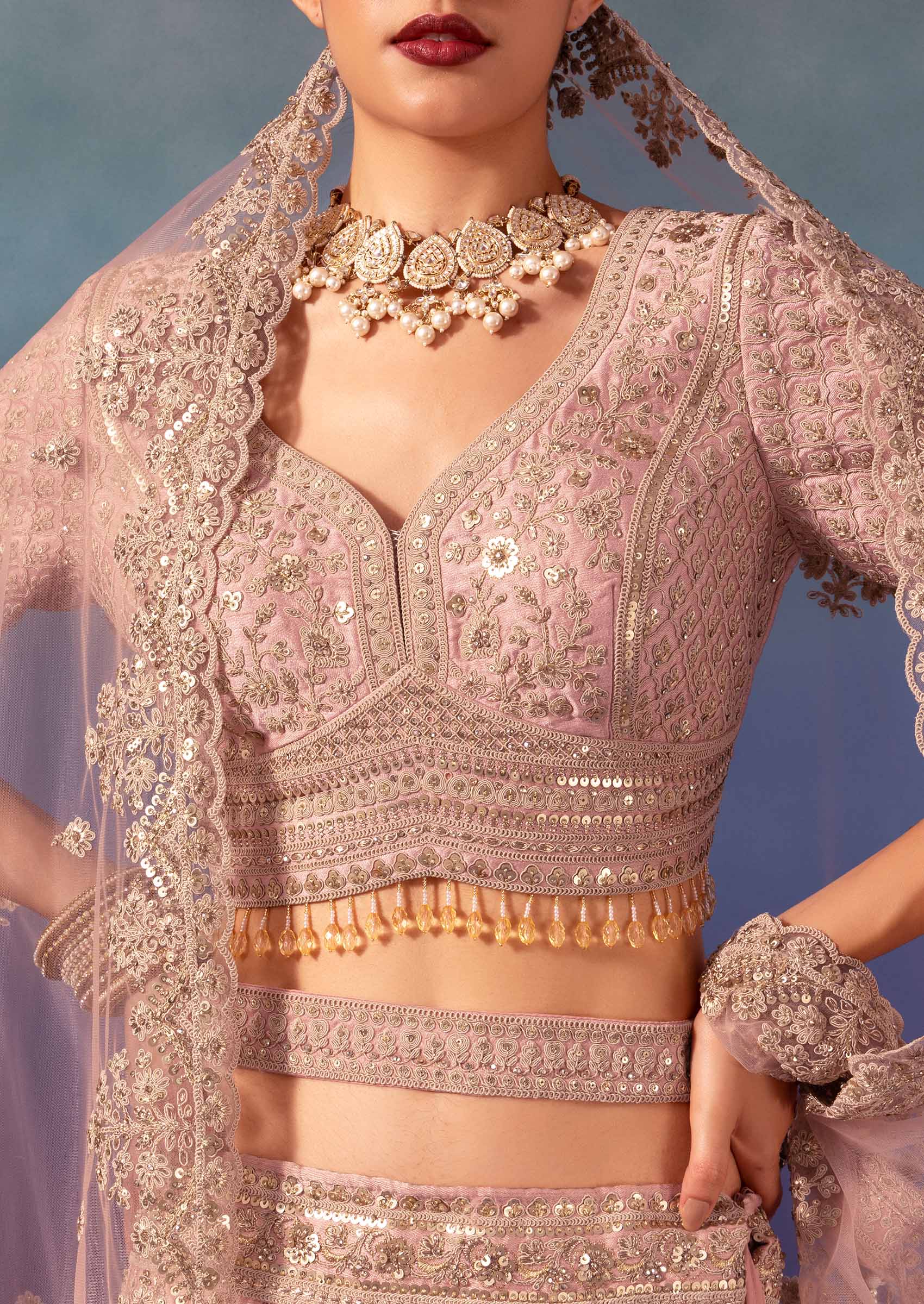 A Peach Crush Lehenga Set