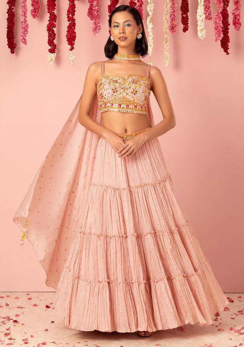 Buy Pink Lehenga Choli Sets for Women by Fashion Basket Online | Ajio.com