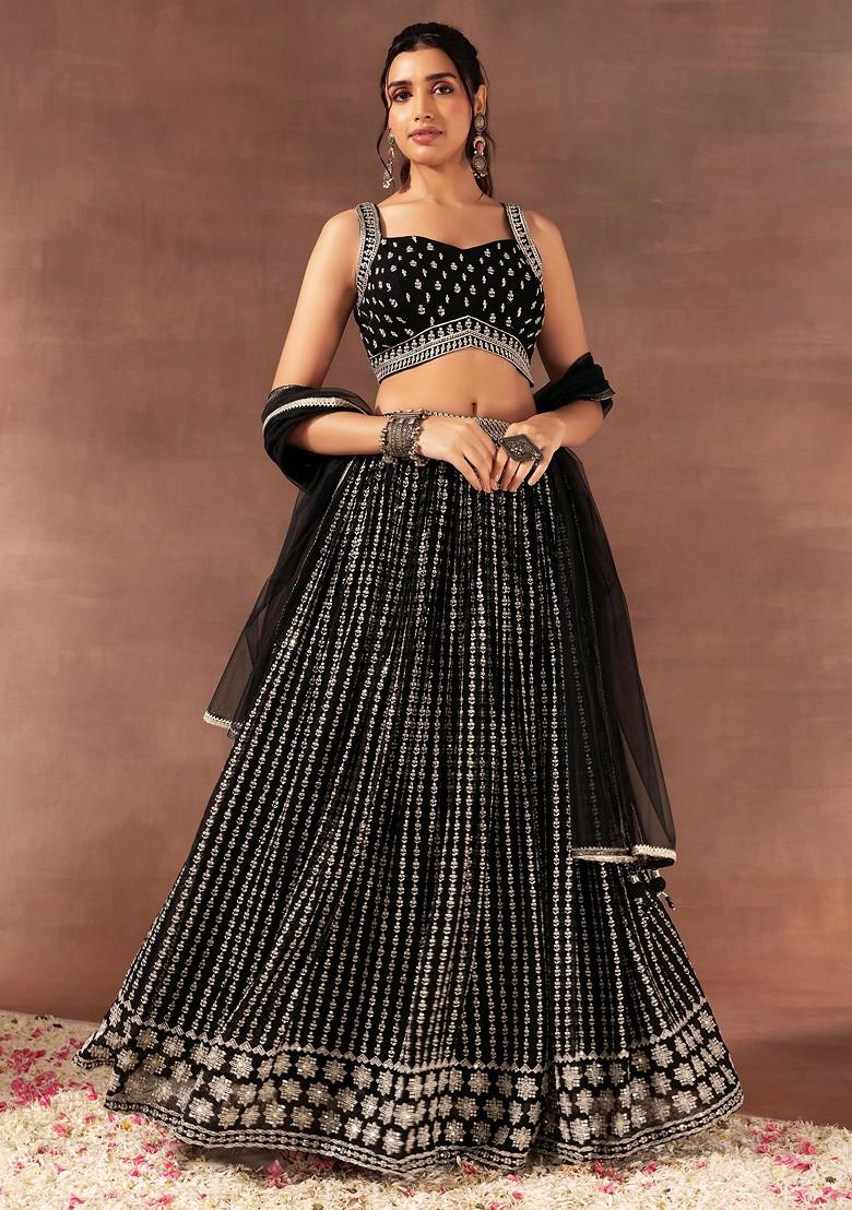 Buy Black With Silver Lehenga Choli Wedding Dress Indian Outfit Women  Lehenga Bridesmaid Dress Bridesmaid Party Wear Lehenga Choli Ghagra Choli  Online in India - Etsy