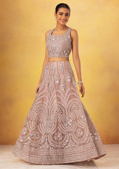 Modern Tissue Fabric Lehenga with Luxe Sequin Embroidery & Dupatta - Buy