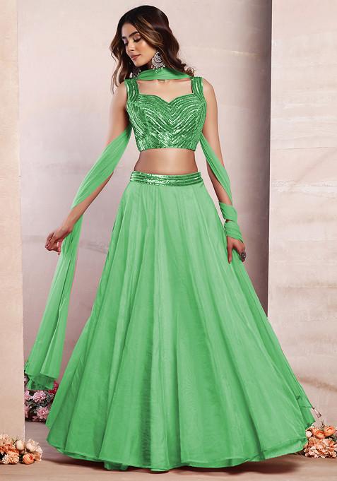 Party Wear Embroidered Girls Light Green Net Embroidery Lehenga Choli, Hand  Wash at Rs 1199 in Surat