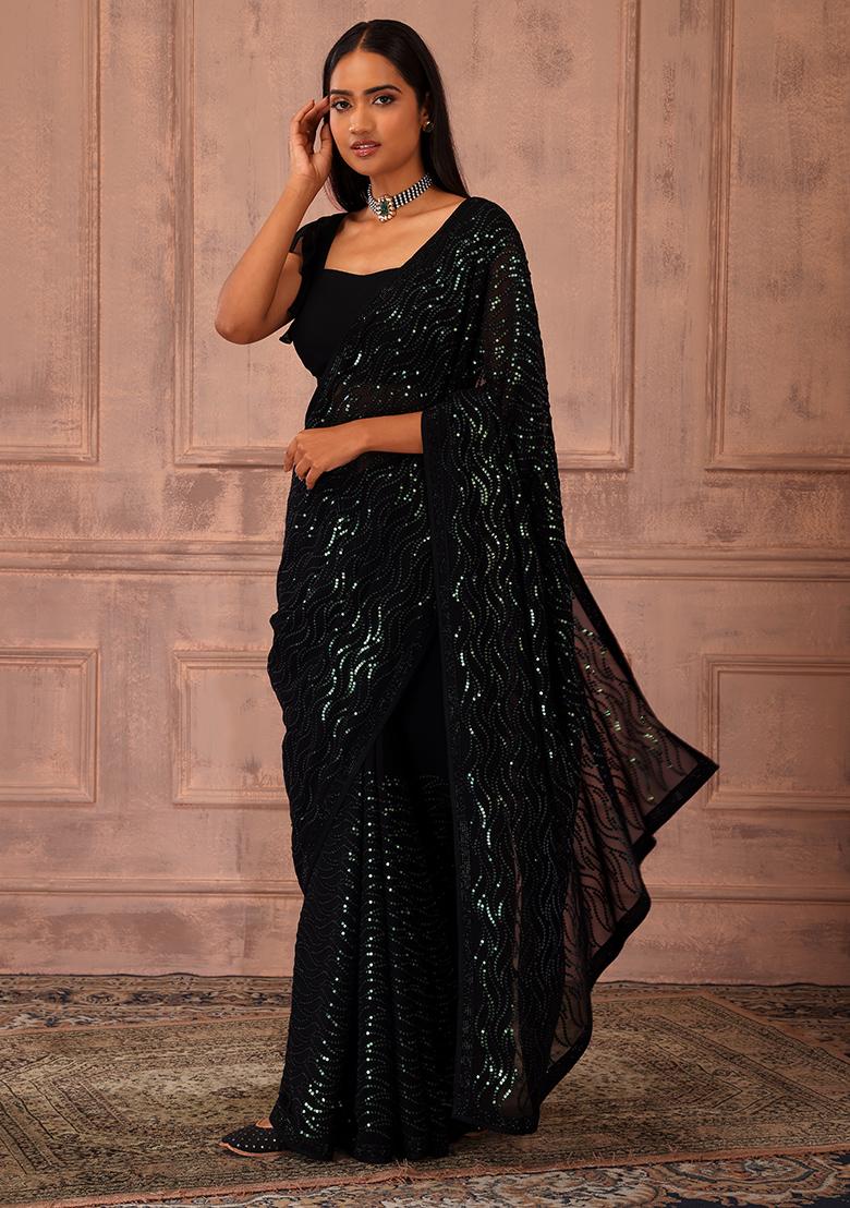 Buy Black Sarees for Women by SHAILY Online | Ajio.com-sgquangbinhtourist.com.vn