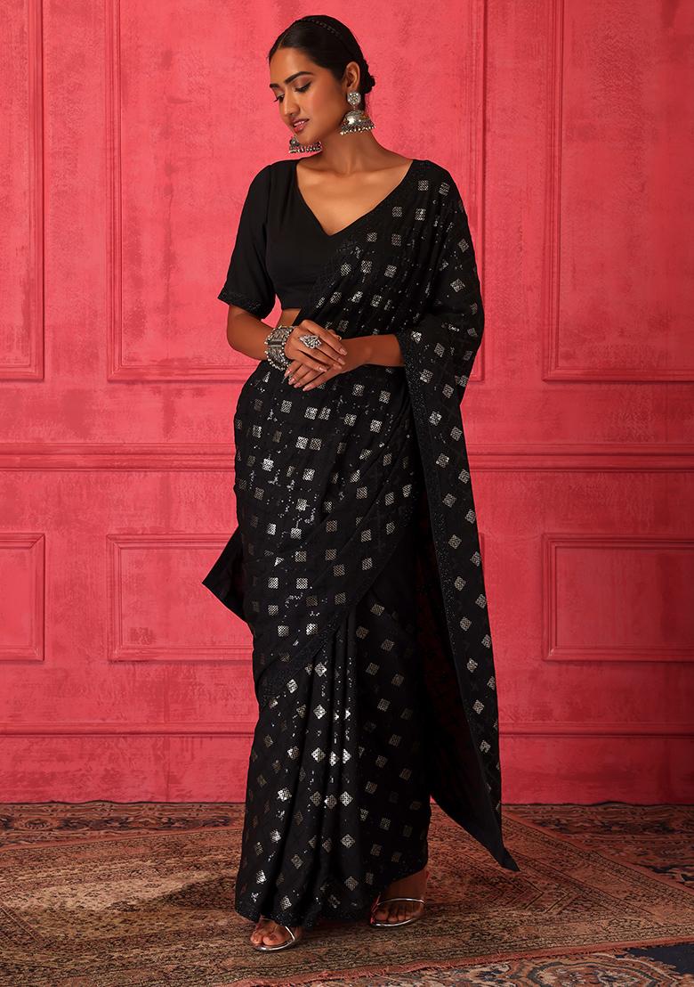 Plain Pure Georgette Rajwadi Plan Kingly Embroidery Saree