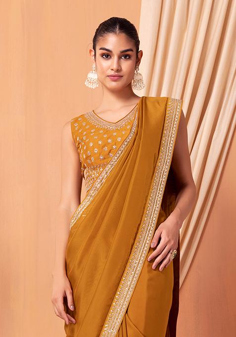 Women Yellow Pure Cotton Woven Zari Design Saree With Unstitched Blouse