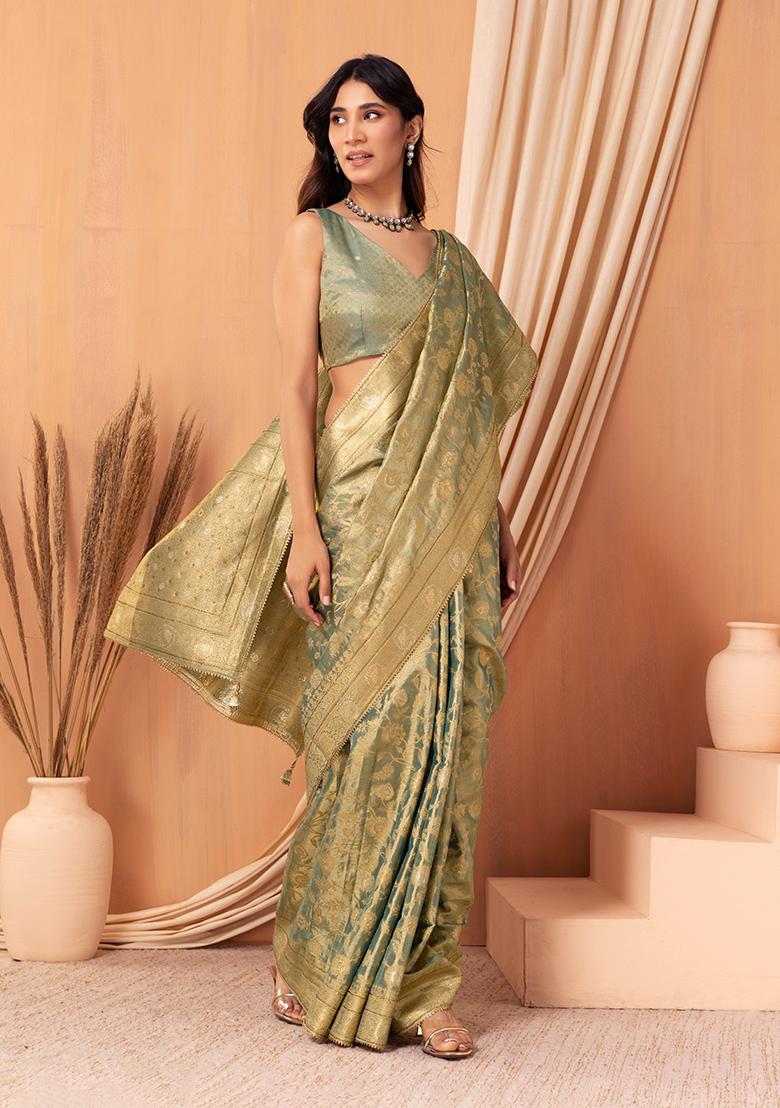 Buy Ivory off White Bridesmaid Wedding Saree With Golden Sequins Border Golden  Blouse Indian Wedding Designer Sari Party Wear Saree Online in India - Etsy
