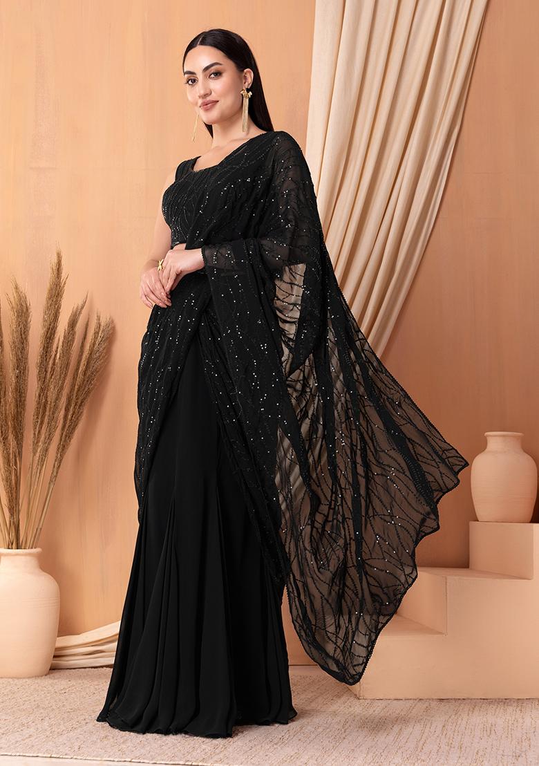 Black Sequence Saree | Leemboodi