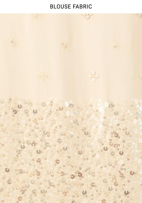 Samaaya Ivory Sequins Cotton Silk Blouse