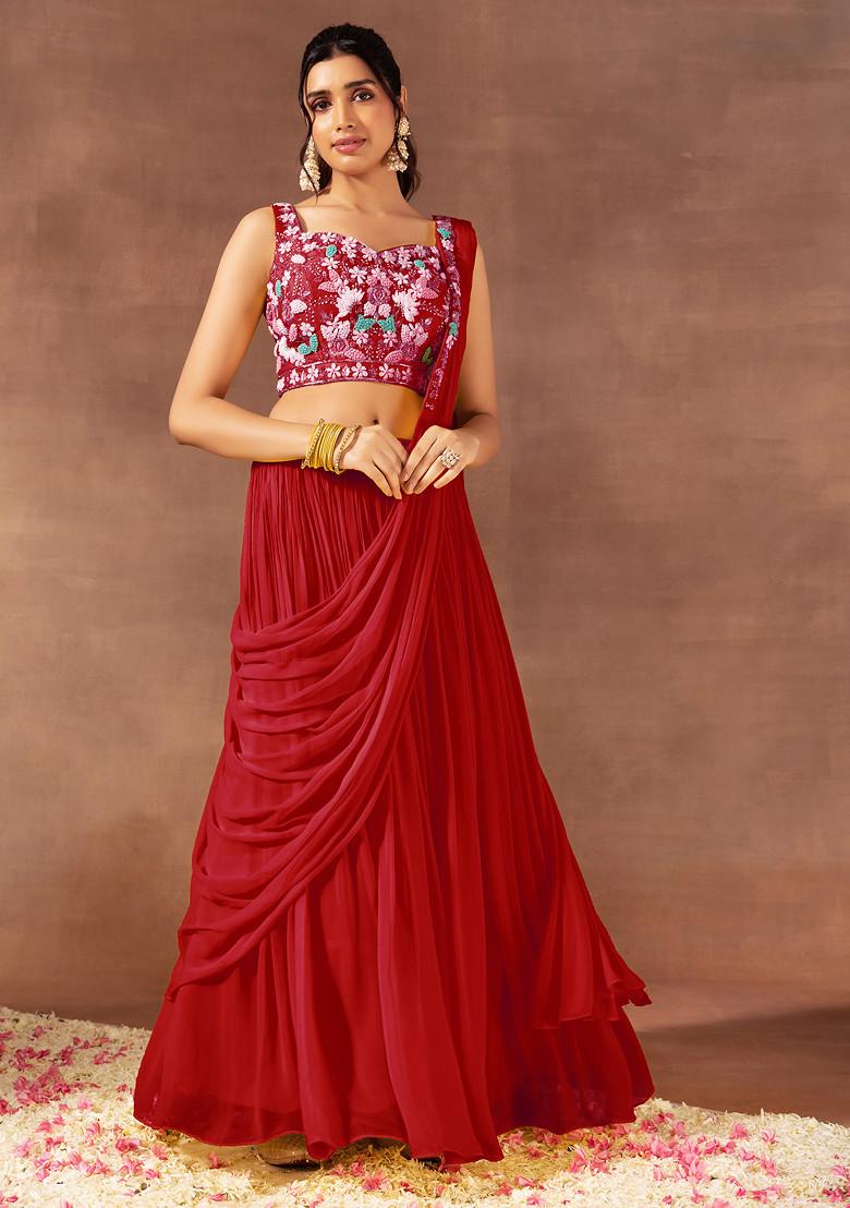 Online Shopping for Trendy Cream Pre Stitched Saree in India