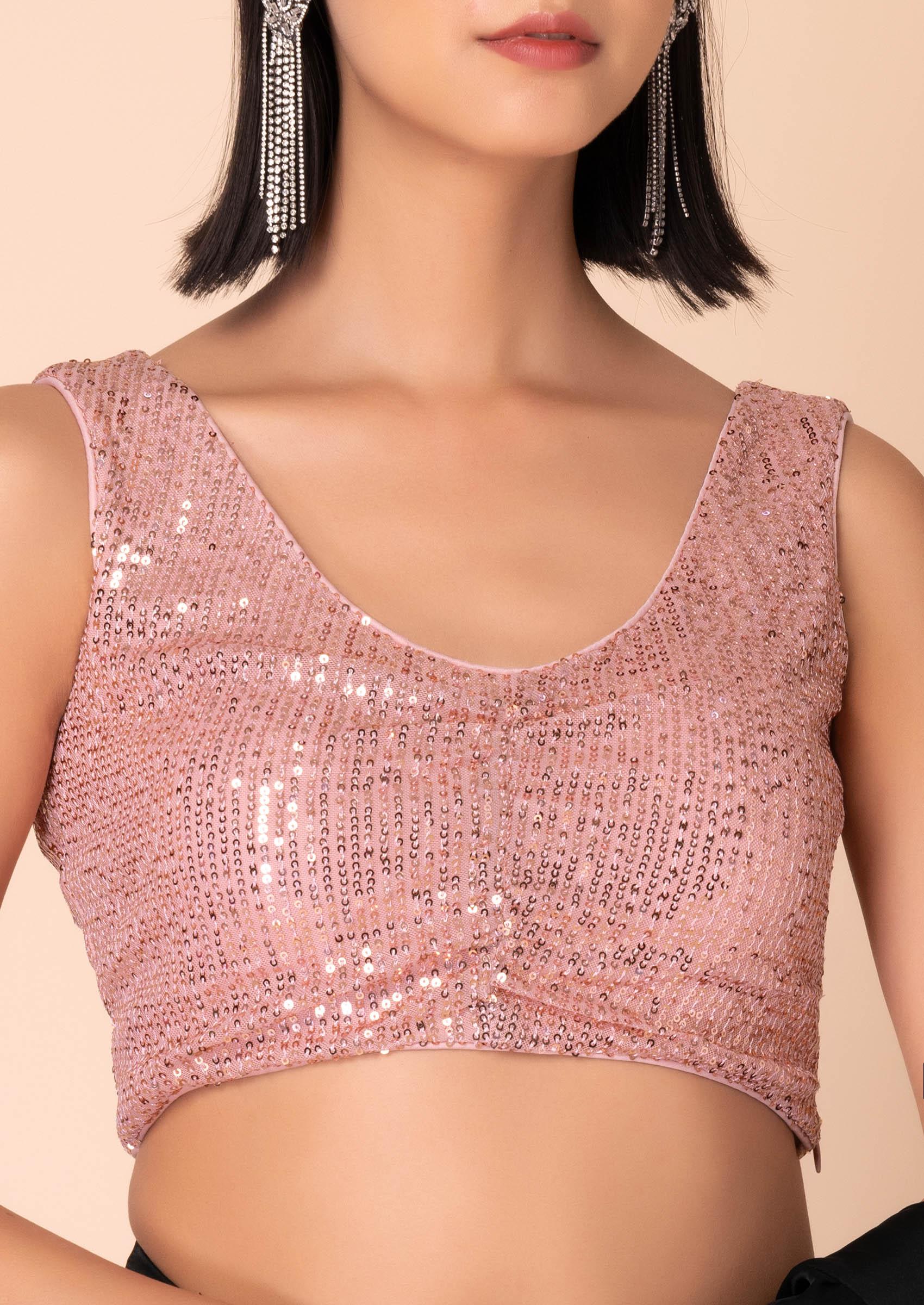 Pink sequin blouse best sale