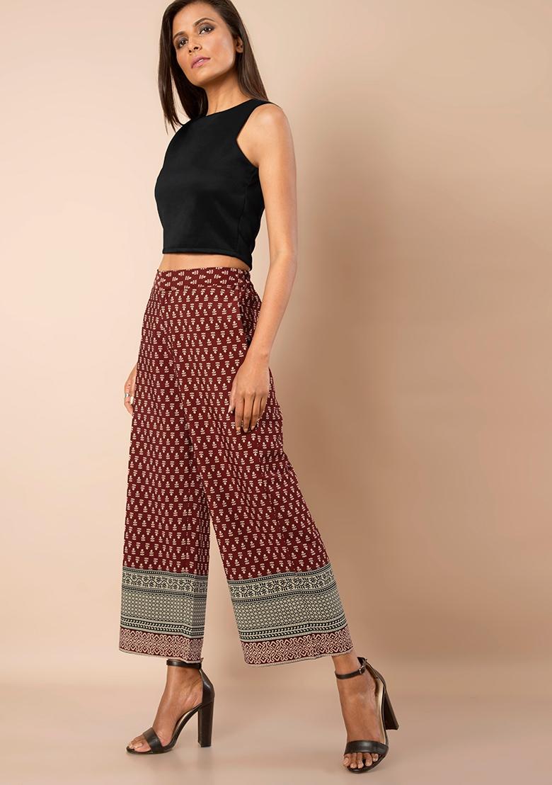 Buy Red Ankle Length Pant Rayon for Best Price Reviews Free Shipping