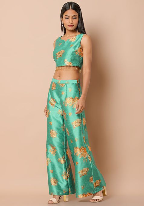 turquoise palazzo pants