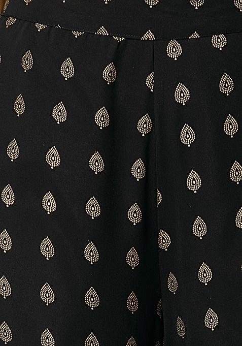 black sharara pants