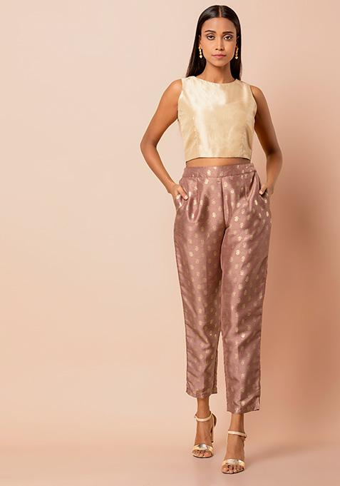 Buy Cropped SlitFront Palazzo Pants online  Looksgudin