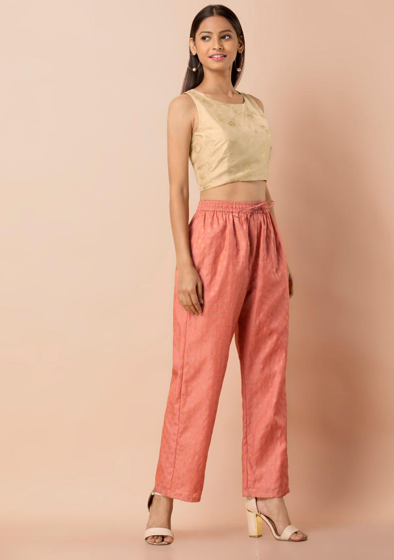 Buy Tanvi Creations Womens Peach Pink Palazzo Pant in Rayon Fabric with  Pockets for Women and Girls (X-Large) at Amazon.in