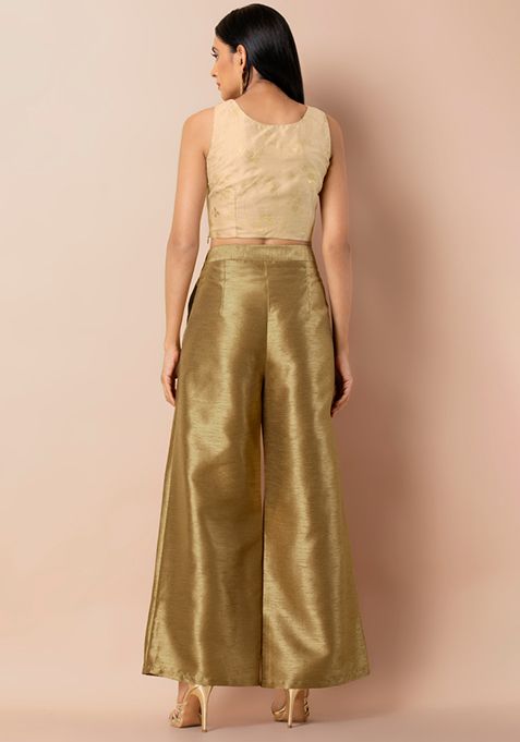 gold palazzo pants