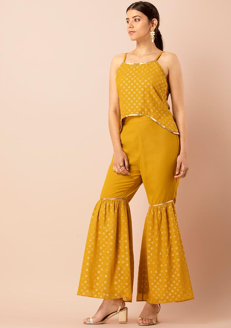 Buy Indya Yellow Regular Fit Sharara for Women Online @ Tata CLiQ