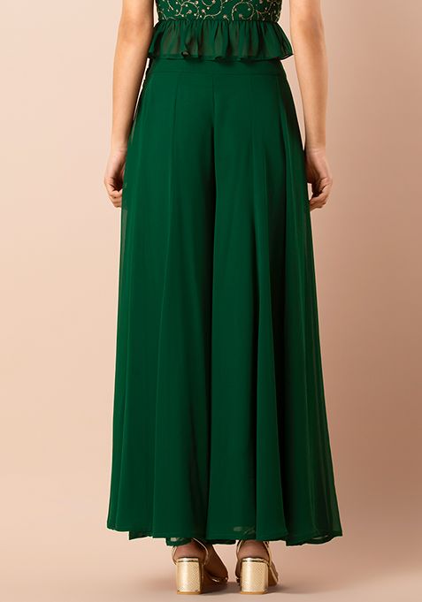 green palazzo pants online