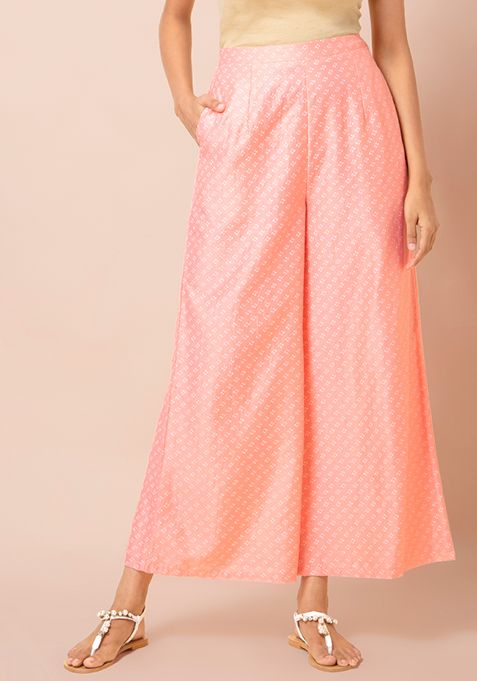 peach palazzo pants with top